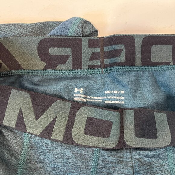 Under Armour Men's Teal ColdGear Twist Compression Leggings - Size Medium - Picture 7 of 7